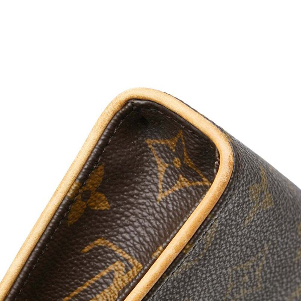LOUIS VUITTON Authentic Brown Monogram Leather Pochette Hobo Bag - Picture 5 of 13